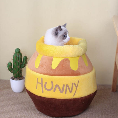 Honey Pot Cat Nest Cartoon Cat Bed House Cave Lounger For Cats