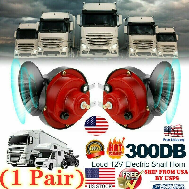 2PC 12V 300DB Super Loud Train Air Horn Waterproof Motorcycle Car Truck SUV Boat Vehicle dealsniper-net