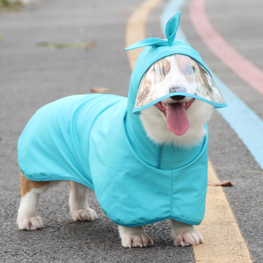 Transparent Brim Waterproof PU Dog Raincoat Pets dealsniper-net