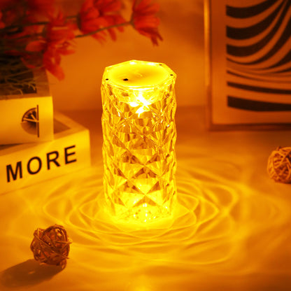 Clear Acrylic Crystal Rose Petal Table Lamp Home Decor Gym From House Yellow A