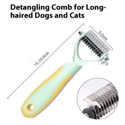Pets Fur Knot Cutter Dog Grooming Shedding Tools Pets Gym From House AD903 Small Green Yellow