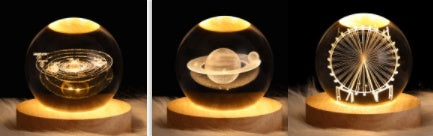 Luminous Starry Sky And Planets Moon Moon Crystal Ball Night Lamp
