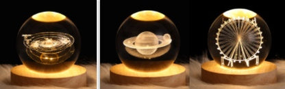 Luminous Starry Sky And Planets Moon Moon Crystal Ball Night Lamp
