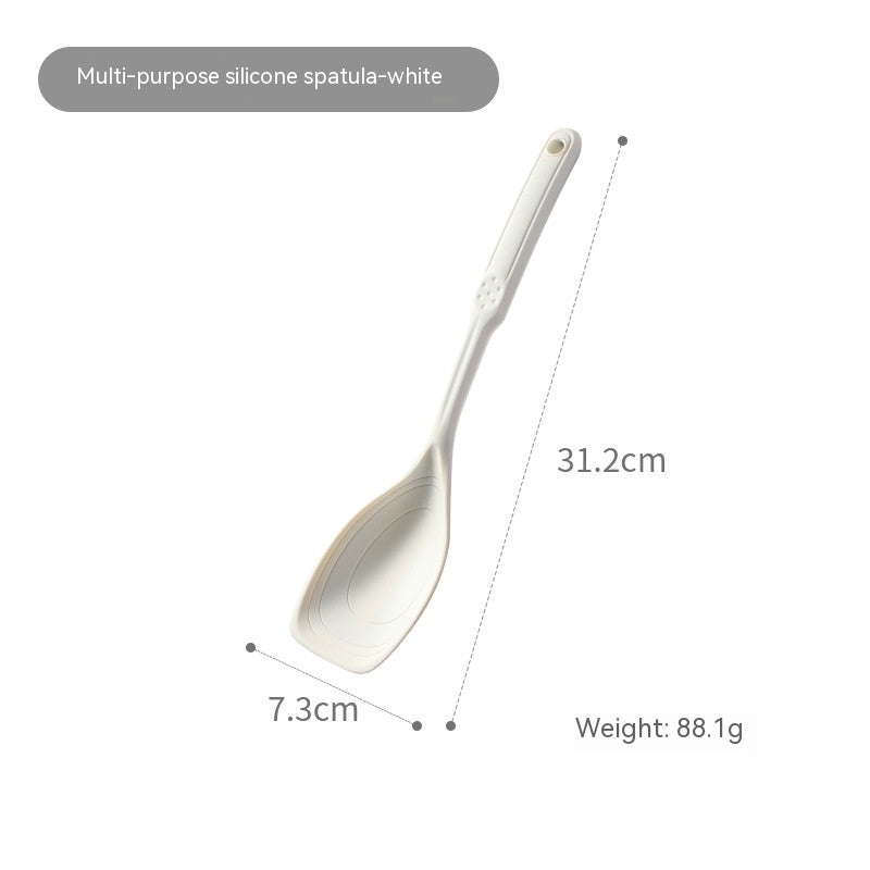 Household Multifunctional Spatula Edible Silicon Kitchen dealsniper-net Ladel White