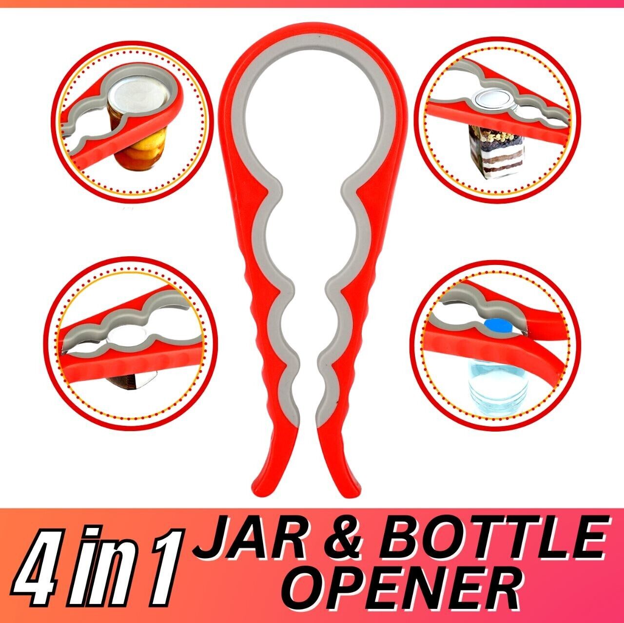Adjustable Multifunctional Can Opener Jar Lid Gripper Kitchen For Elderly Senior Kitchen DealSniper.net