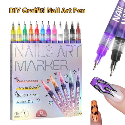 Nail Art Graffiti Pen 12 Colors Ai Recorder Gym From House