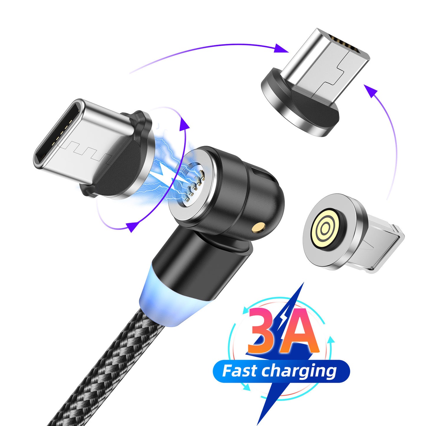 Mobile Phone Charging Three-in-one Magnetic Data Cable