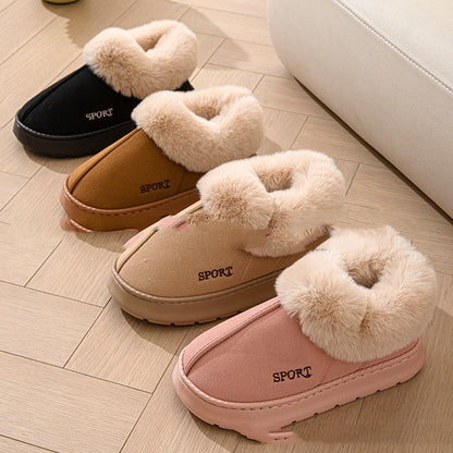 Cozy Plush Soft Slippers Shoes For Women Non-Slip Platform Shoes Women dealsniper-net