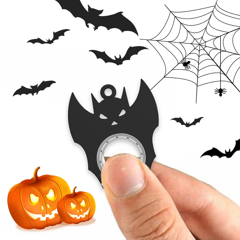 Halloween Creative Fidget Spinner Toy Bat Demon Ghost Keychain Deals dealsniper-net