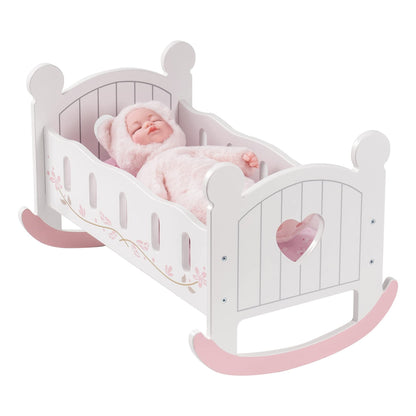 Wooden Doll Cradle Rocking Baby Doll Crib