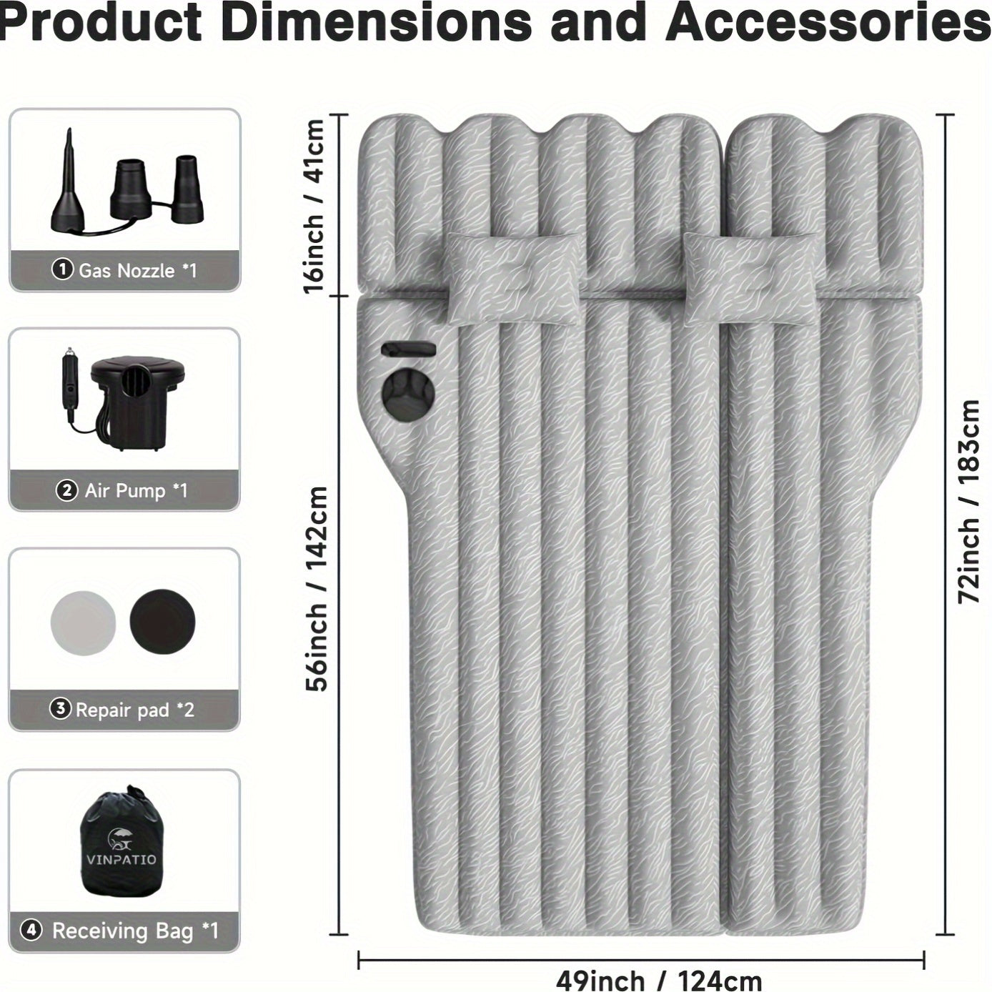 Air Mattress For SUV, Inflatable Car Air Mattress For Camping