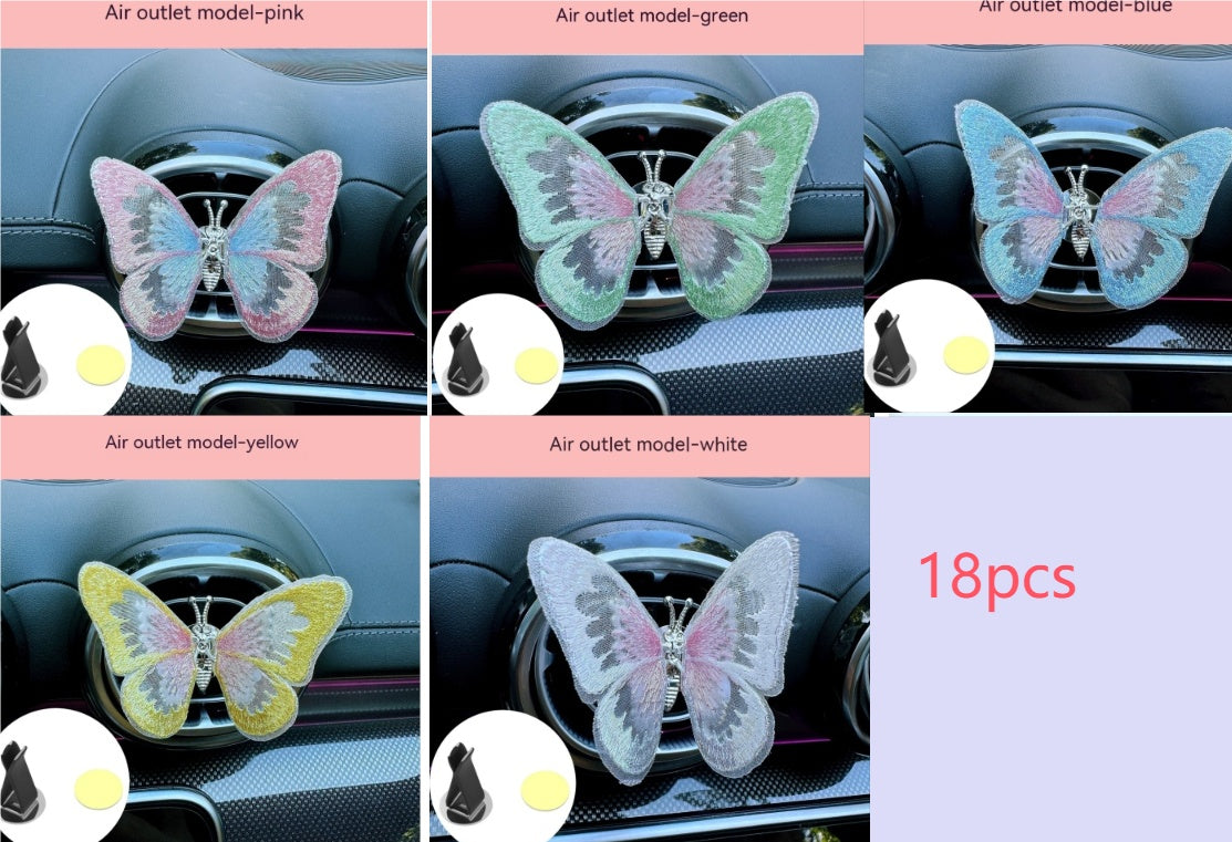 Moving Embroidery Butterfly Center Console Air Outlet
