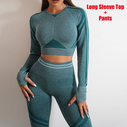 Seamless Yoga Pants Sports Gym Fitness Leggings Women Gym From House Dark Green Suit L