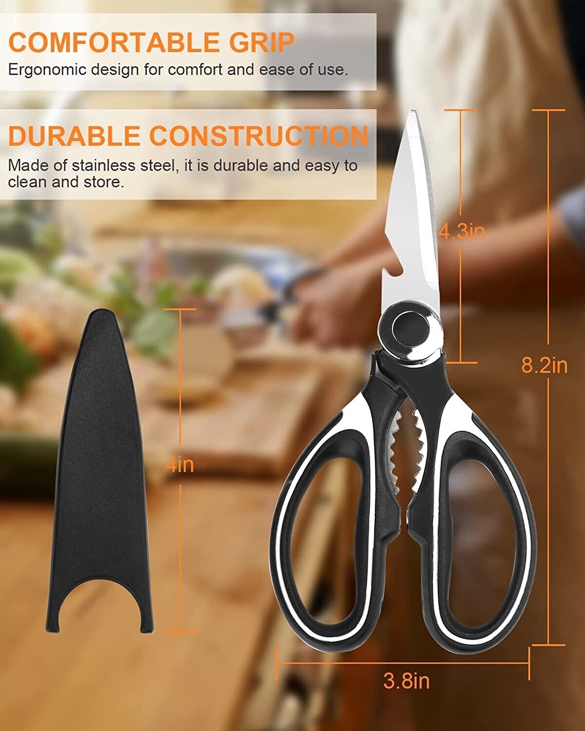 Kitchen Shears Scissors Heavy Duty Cooking Food Meat Chicken Utility Kitchen DealSniper.net
