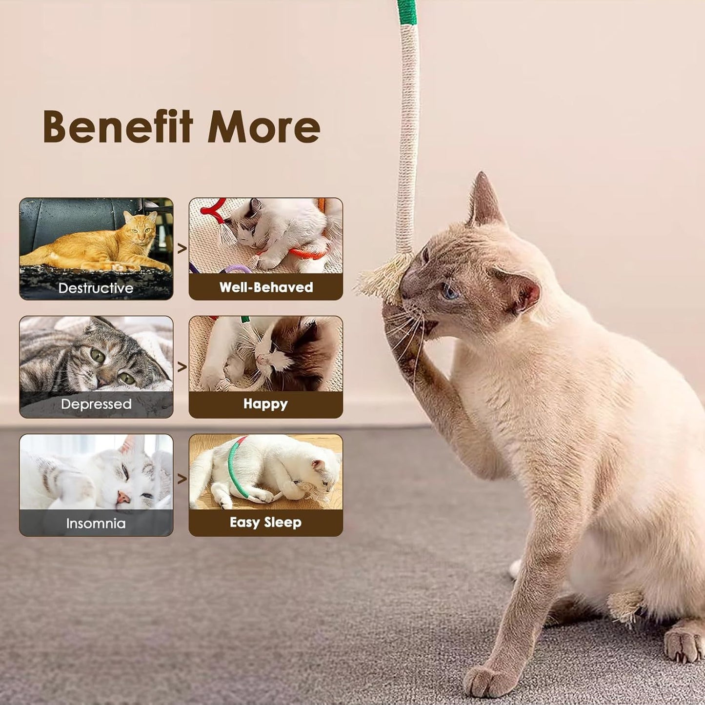 Cotton Rope Cat Toys For Indoor Cats Interactive Rope Toys Pets dealsniper-net