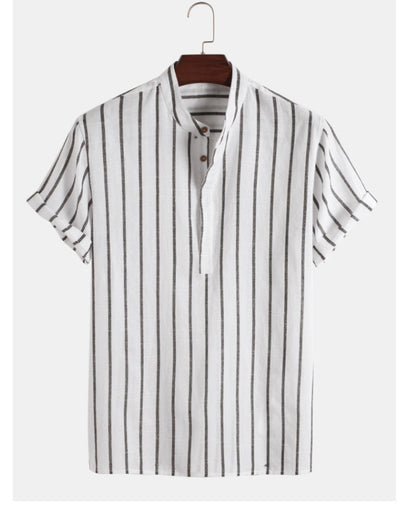 Oversized Striped Linen Men's Shirt