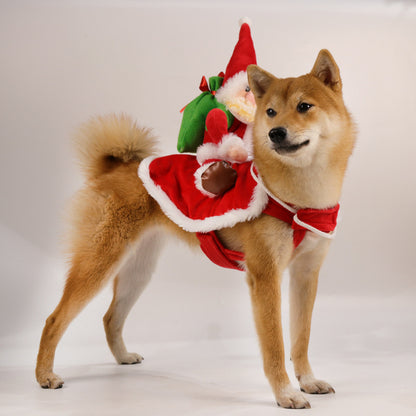 Pet Santa Claus Riding Clothing Pets DealSniper.net