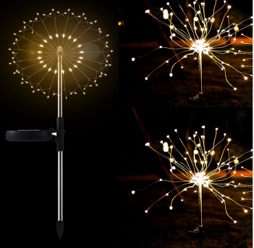 New Ground Plug Solar Fireworks Light LED Light String Copper