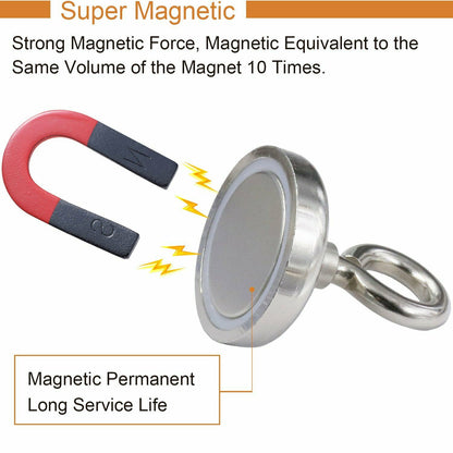 Fishing Magnet with Lifting Ring Magnetic Retrieving Lake Treasure Hunt Collects Outdoor DealSniper.net