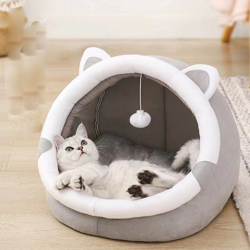 Winter pet cat house with velvet Pets DealSniper.net Bear L