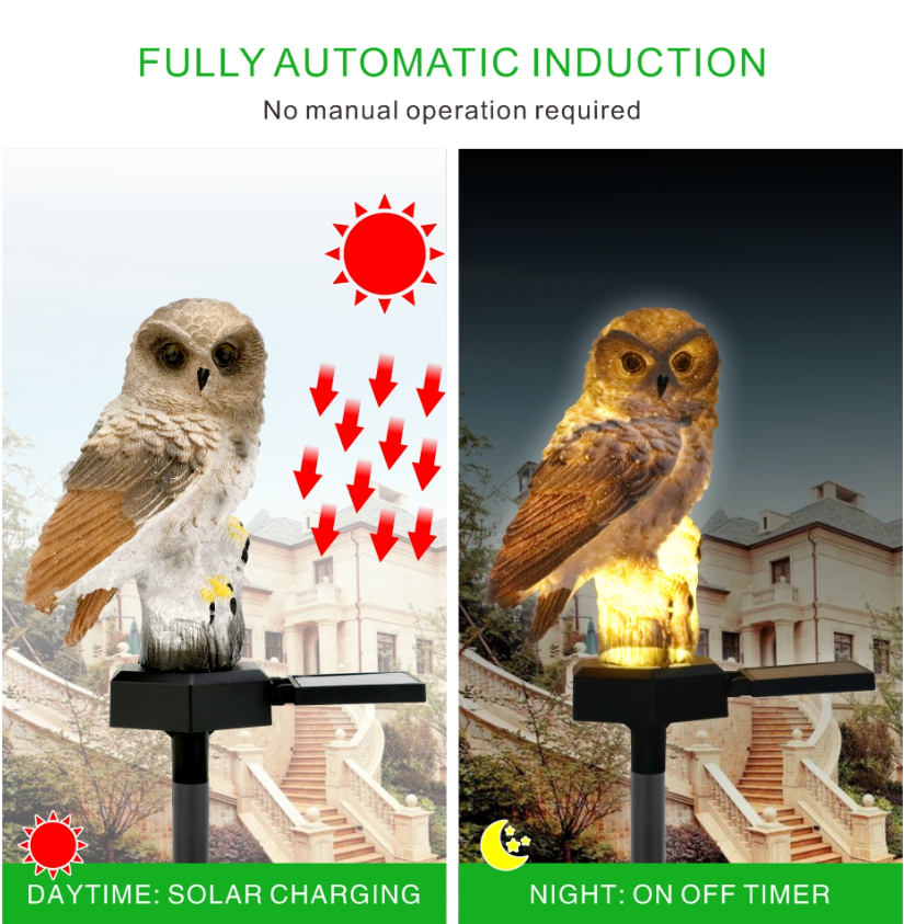 Solar Owl Garden Light Outdoor LED Lawn Lamp For Garden Garden dealsniper-net