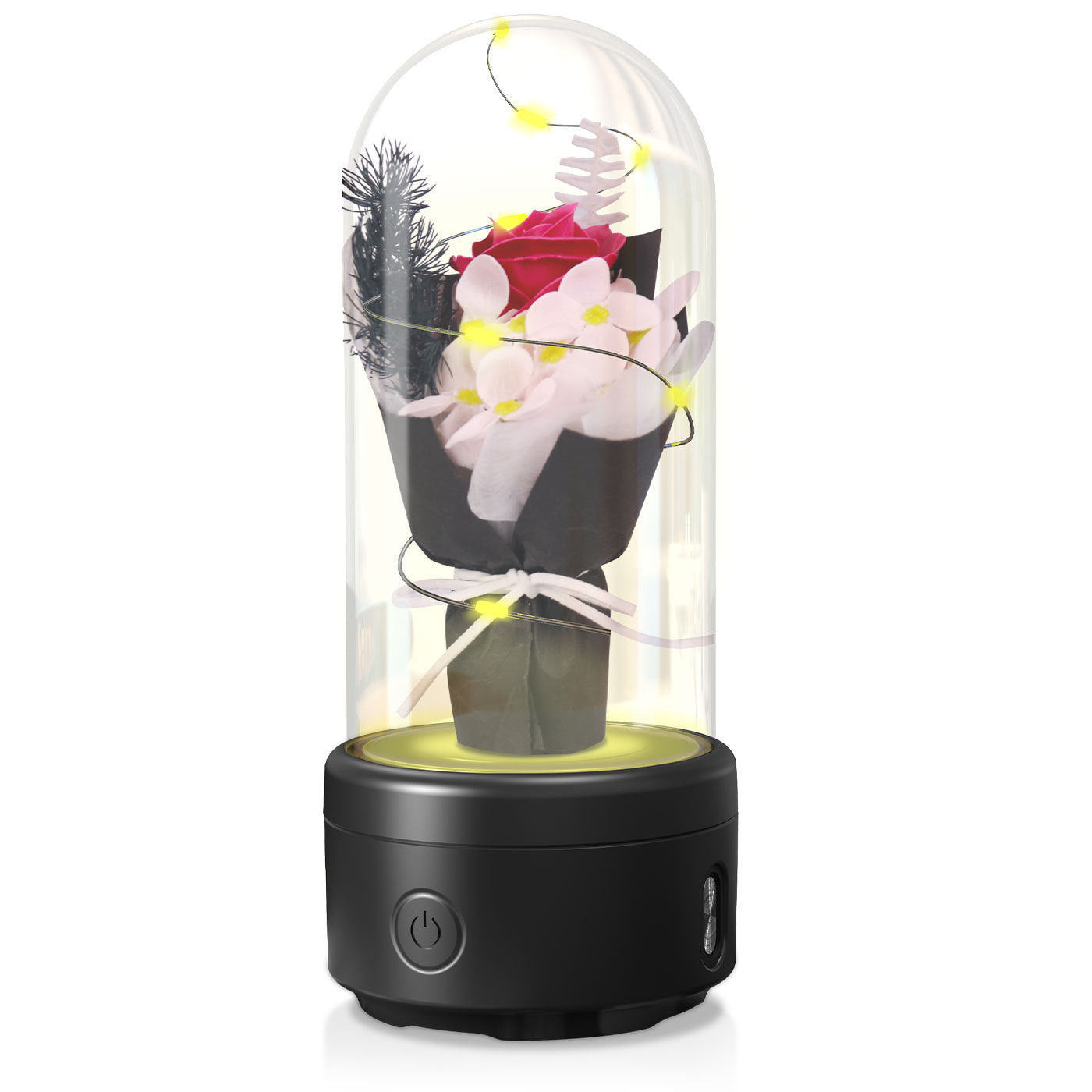 Creative 2 In 1 Bouquet LED Light And Bluetooth-compatible Speaker Holidays DealSniper.net Black Black Base