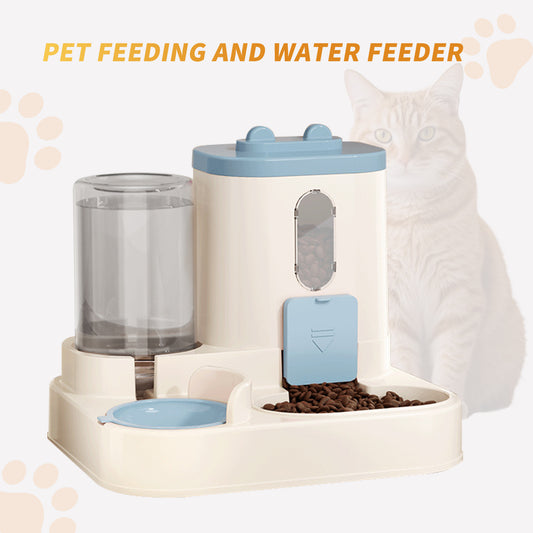 Fully Automatic 2 in 1 Cat Food Dispenser Integrated Water Pets dealsniper-net