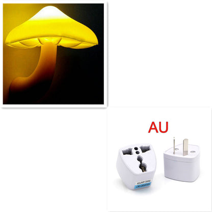 LED Night Light Mushroom Wall Socket Lamp EU US Plug Warm White Home dealsniper-net Mushroom AU Yellow