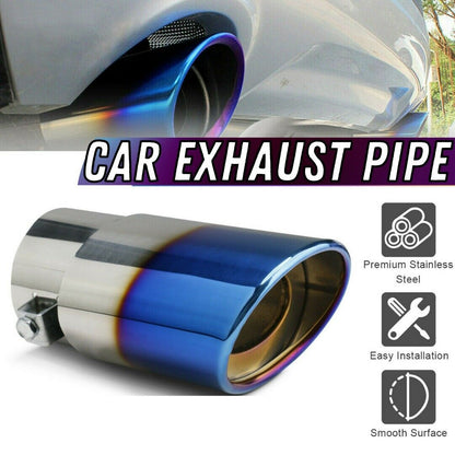 Car Exhaust Pipe Tip Rear Tail Throat Muffler Stainless Steel Round Accessories Vehicle dealsniper-net