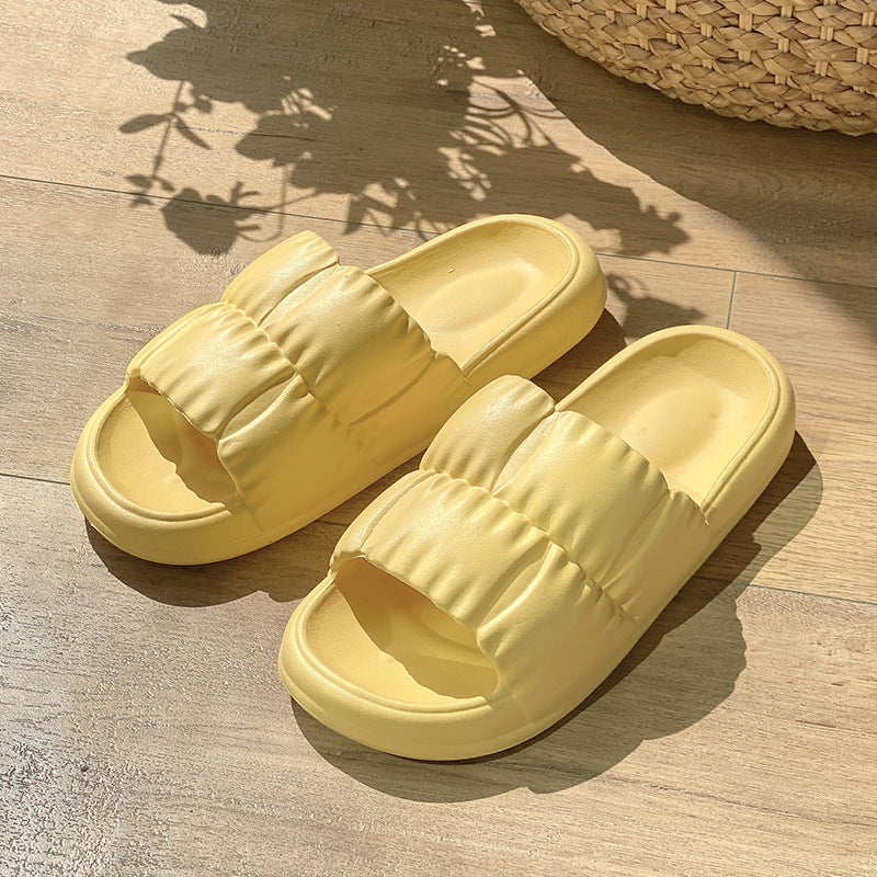 Women Home Shoes Bathroom Slippers Soft Sole Slides Summer Beach Shoes Women dealsniper-net Milky yellow 36and37