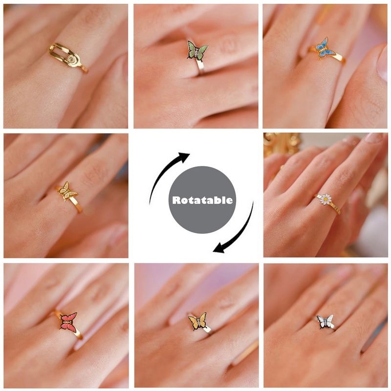 Finger Spinner Rings Fidget Anxiety Ring For Women Relieving Deals DealSniper.net