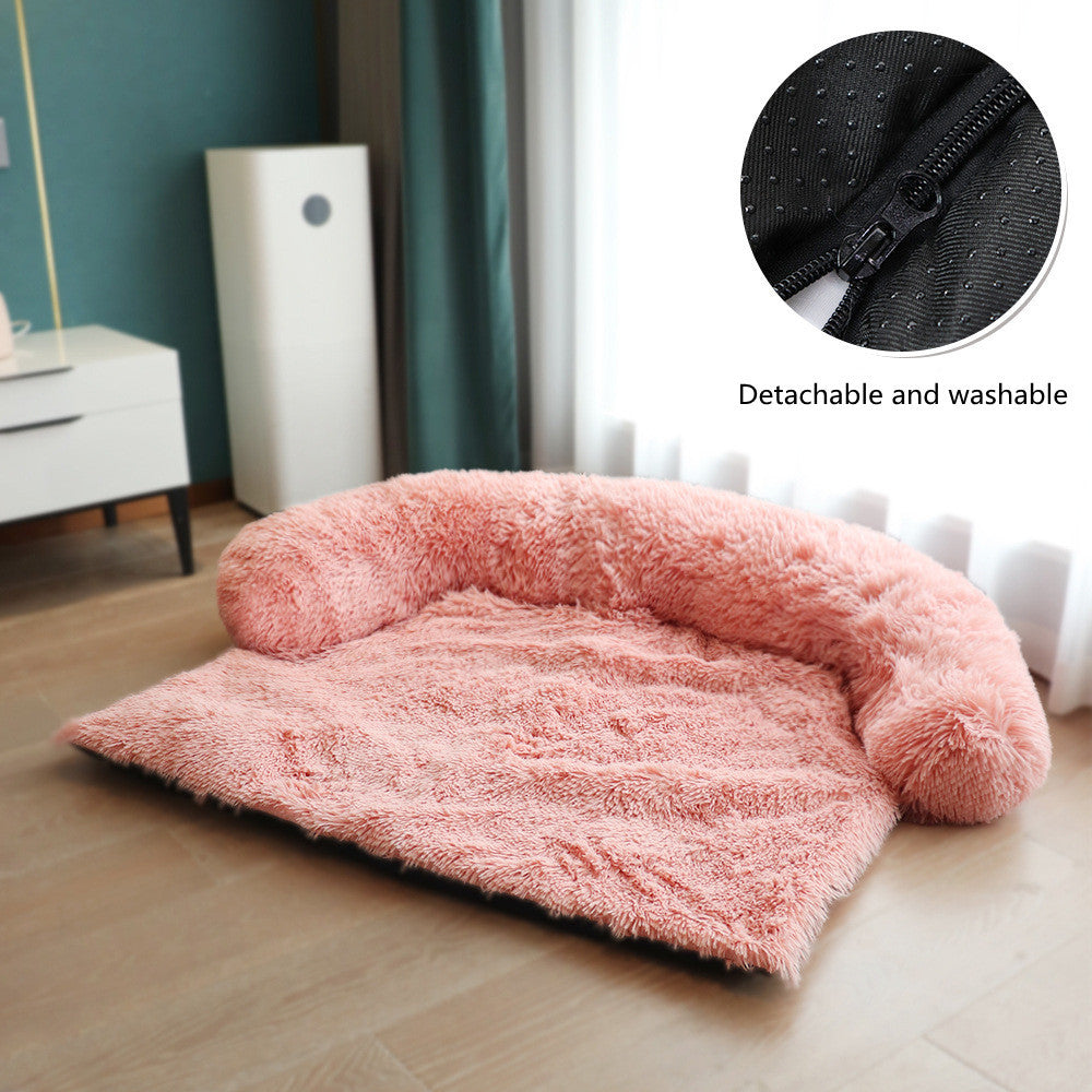 Removable Pet Dog Mat Sofa Dog Bed Soft Pad Blanket Cushion Pets dealsniper-net Pink L Washable