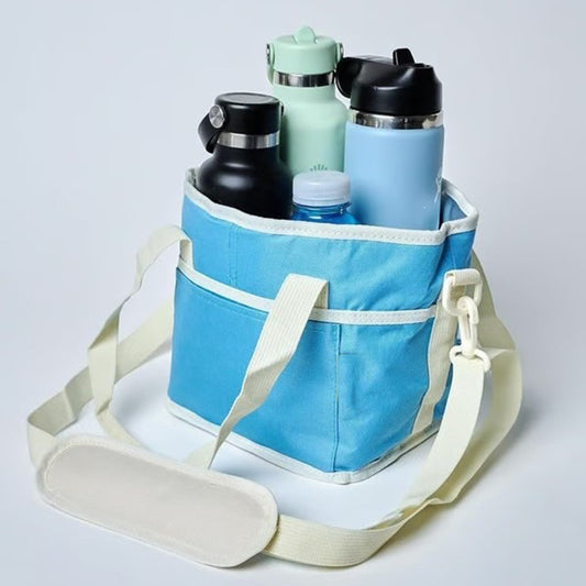 Family Outdoor Travel Water Bottle Sleeve Outdoor Gym From House Sky Blue Hard Partition