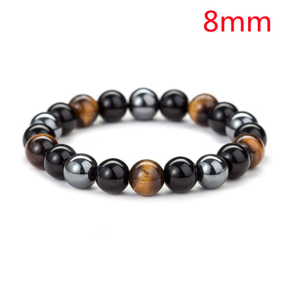 Tiger Eye Stone Bracelet Natural Stone Bracelet Jewelry dealsniper-net Black 8mm