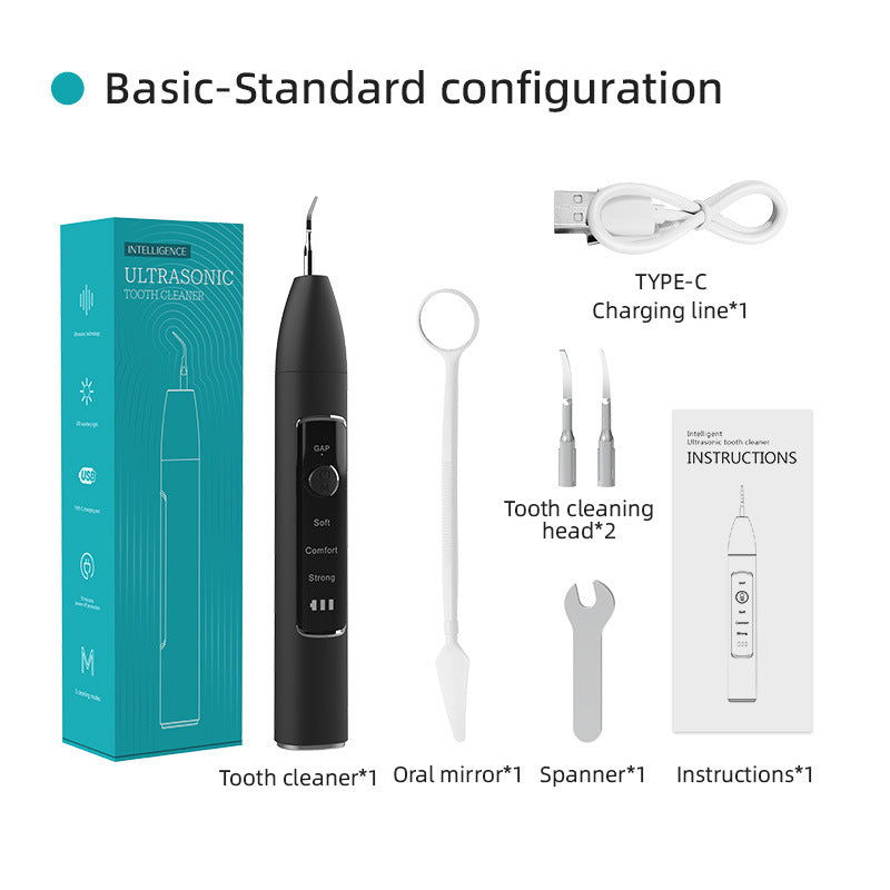 Visual Household Frequency Tracking Ultrasonic Dental Cleaner Beauty Gym From House Black