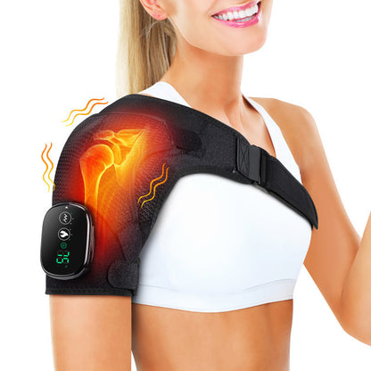 USB Rechargeable Convenient Electric Heating Shoulder Massage Health null Black 1PC