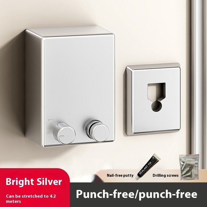 Invisible Clothesline Punch-free Balcony Wall-mounted House DealSniper.net Textured Silver
