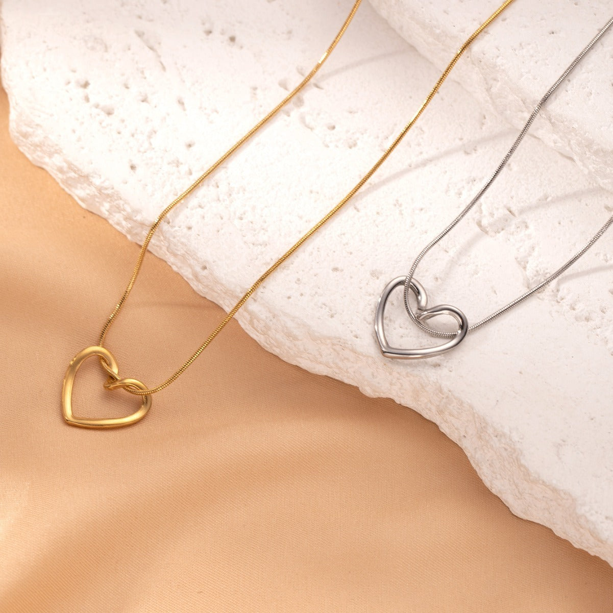 Fashion Jewelry Tainless Steel Twist Hollow Heart Pendant Jewelry dealsniper-net