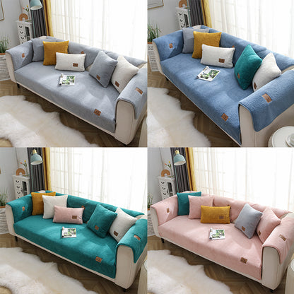 Modern Solid Color Winter Lamb Wool Sofa Towel Home Decor dealsniper-net