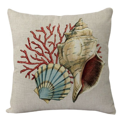 Cushion Covers Sea Turtle Printed Throw Pillow Cases House dealsniper-net A conch 45x45cm