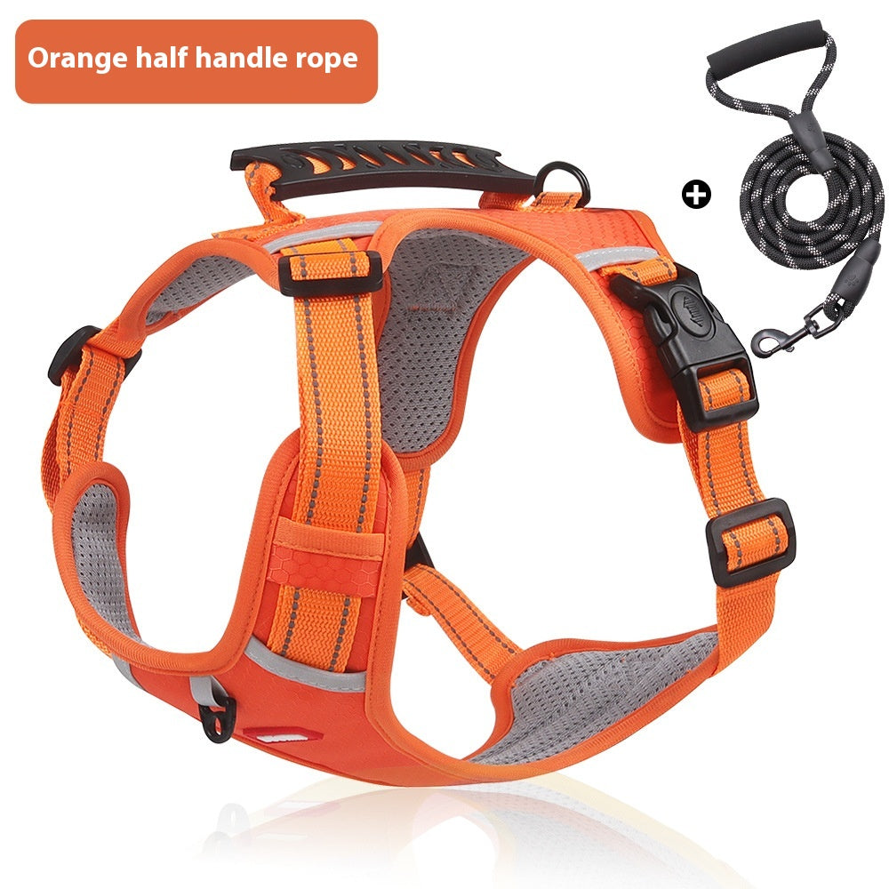 New Pet Chest Reflective Commuter Strap Pets Gym From House Orange Plus Rope L