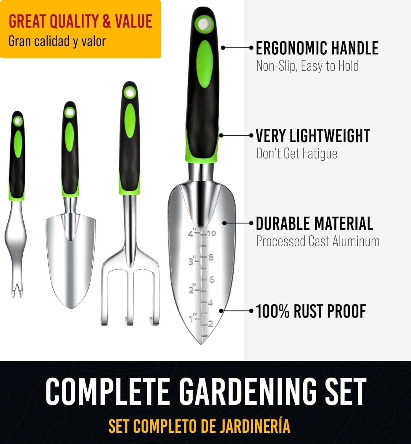 Heavy Duty Garden Tools 9Pieces Set  Rust Proof