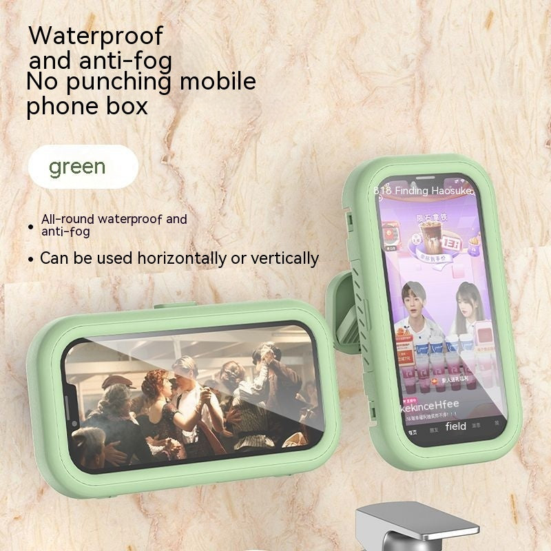 Bathroom Rotatable Waterproof Mobile Phone Box Punch-free Electronics Gym From House Green