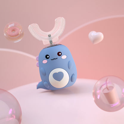 Children'S Electric Toothbrush Food Grade Silicone Oral Kids null Little Dinosaur Blue 2to6 Years Old