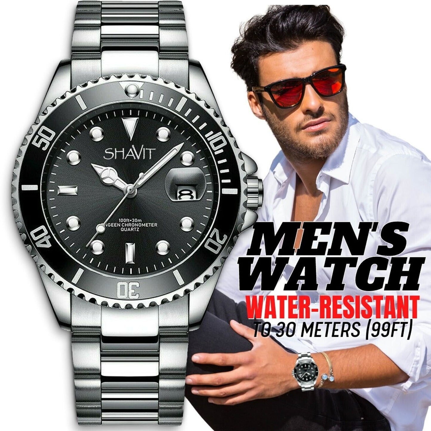 Men's Watch Classic Stainless Steel Quartz Luxury Wristwatch Relojes De Hombre Jewelry dealsniper-net