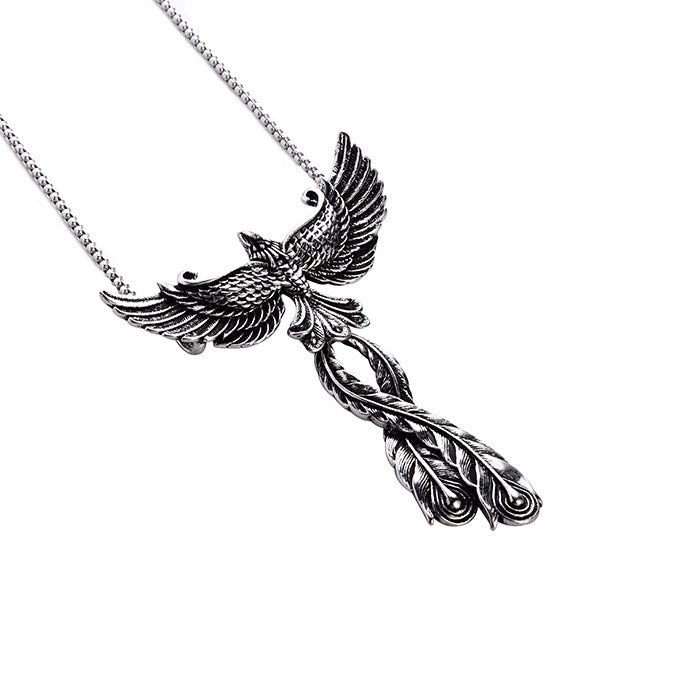 Fashion Alloy Big Phoenix Pendant Necklace Jewelry dealsniper-net Pendant necklace