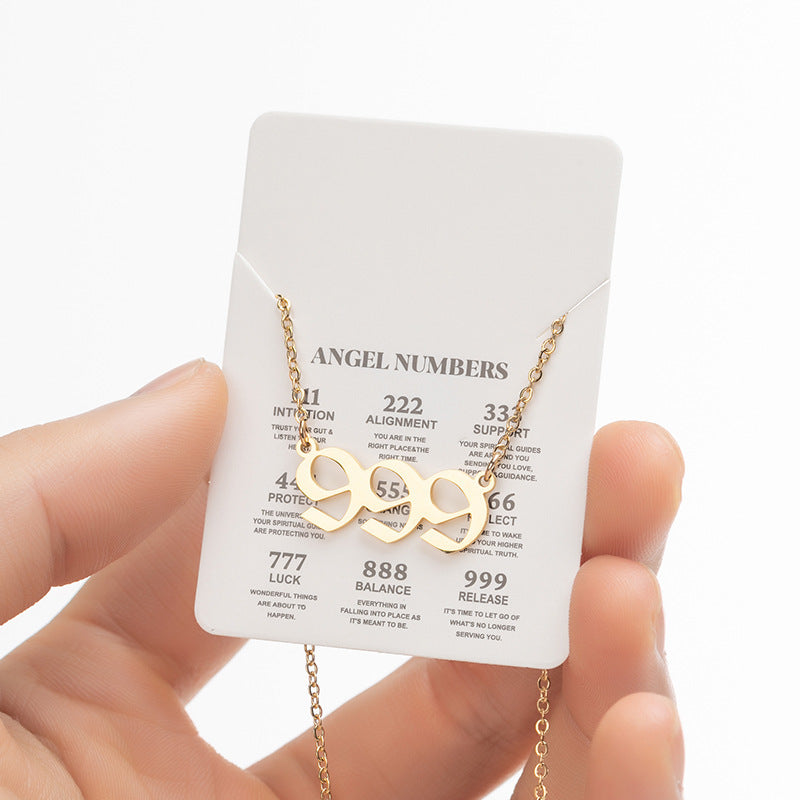 Women's New Angel Lucky Digital Pendant Necklace