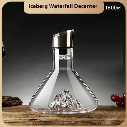 Hot-selling Iceberg Waterfall Wine Decanter Glass Wine Kitchen dealsniper-net Iceberg Double Layer