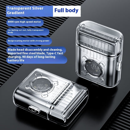 Men's Portable Shaver Electric Reciprocating Shaver Men dealsniper-net Gradient Silver