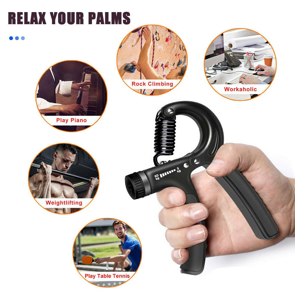 Hand Grip Adjustable Trainer Gripper Strengthener Gym Strength Exerciser Sports DealSniper.net